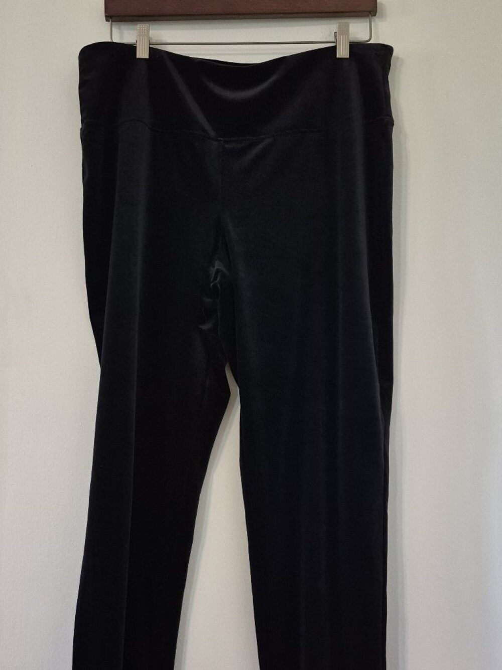 J. Jill Wearever Black Velvet Smooth-Fit Slim Leg Pants Large Petite Lagenlook